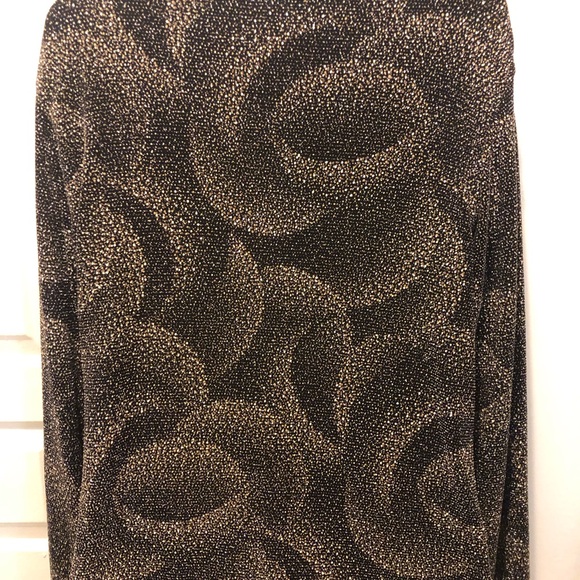 Chico’s design women’s top Size 2 Black Gold - Picture 2 of 7